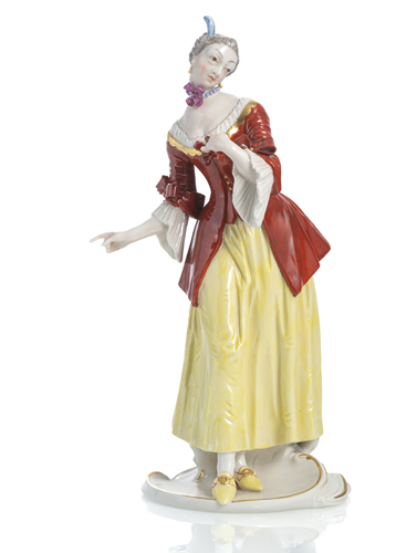 <b>A NYMPHENBURG FIGURE OF LUCINDA FROM THE COMMEDIA DELL'ARTE</b> <b>A NYMPHENBURG FIGURE OF LUCINDA FROM THE COMMEDIA DELL'ARTE</b>