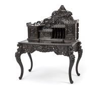 <b>A CARVED WOOD DRAGON WRITING DESK</b>