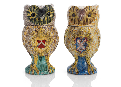 <b>Paar Eulen-Gefäße aus Keramik</b>