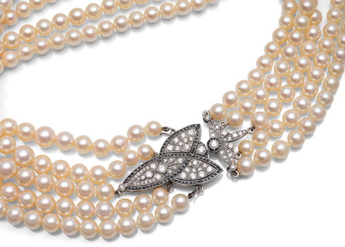 <b>Prächtiges Art Déco Perlencollier</b>