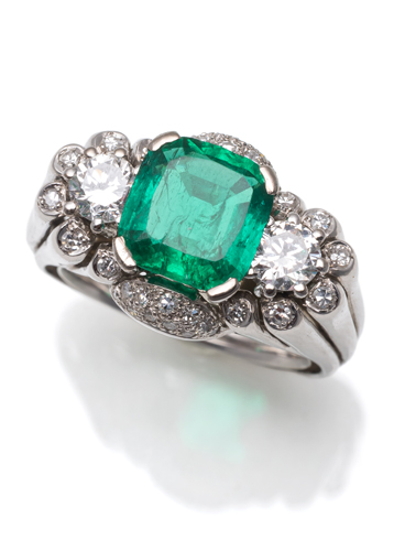 <b>Smaragd Diamant Ring</b>