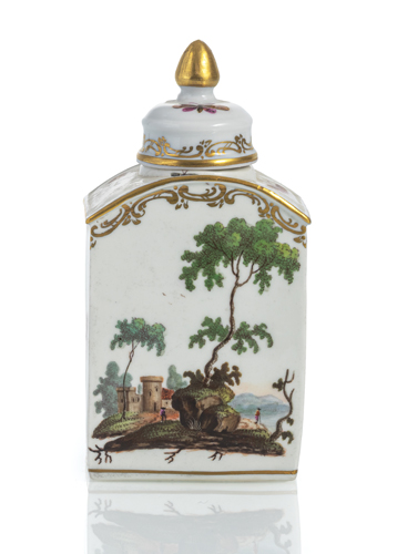 <b>A HOECHST PORCELAIN TEA CADDY</b> <b>A HOECHST PORCELAIN TEA CADDY</b>