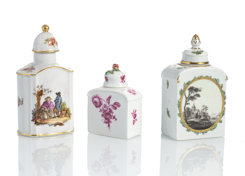 <b>TWO KPM BERLIN TEA CADDIES</b> <b>TWO KPM BERLIN TEA CADDIES</b>