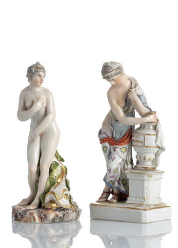 <b>TWO LUDWIGSBURG FIGURINES OF VENUS AND ARTEMISIA</b> <b>TWO LUDWIGSBURG FIGURINES OF VENUS AND ARTEMISIA</b>