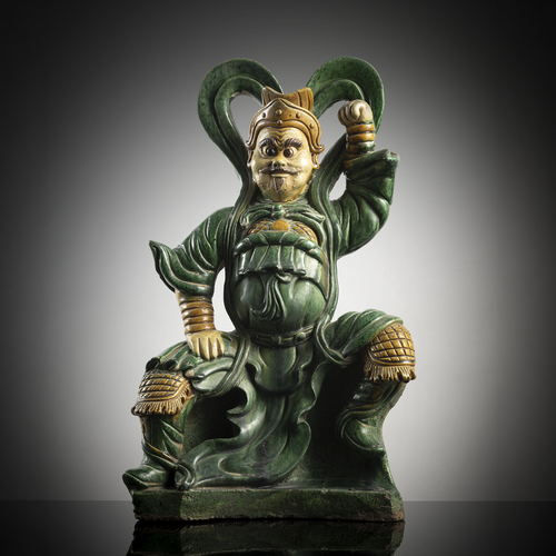 <b>Große 'Sancai'-Keramikfigur eines Wächters</b> <b>Große 'Sancai'-Keramikfigur eines Wächters</b>