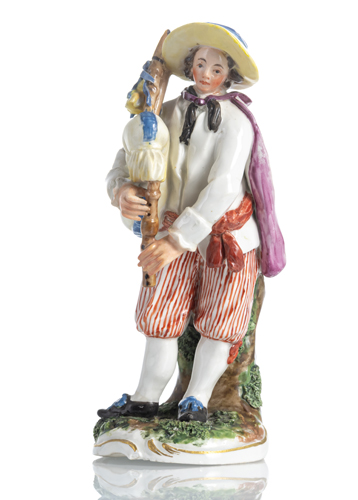 <b>A FRANKENTHAL FIGURE OF A BAGPIPER</b> <b>A FRANKENTHAL FIGURE OF A BAGPIPER</b>