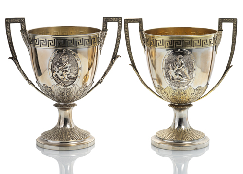 <b>Paar Viktorianische Silber-Pokale mit Wappengravur</b>