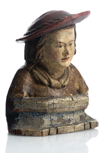 <b>Kleine Renaissance-Büste eines Herrn mit Hut</b>