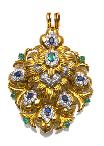 <b>Autorenschmuck - David Webb - Brosche/Anhänger</b>