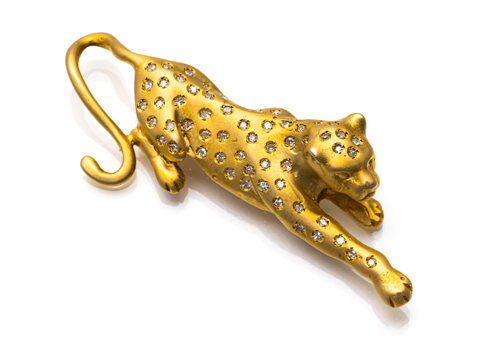<b>Panther Anhänger mit Diamanten</b>