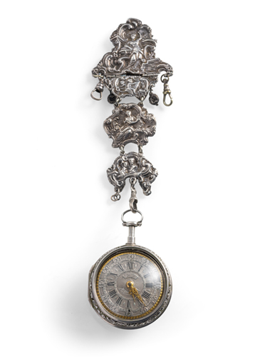 <b>Feine Spindeltaschenuhr mit Chatelaine</b>