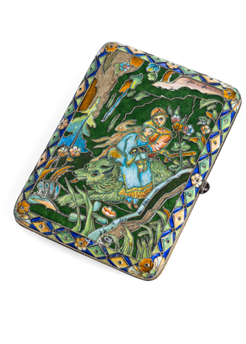 <b>Zigarettenetui mit Cloisonné-Emaille</b>