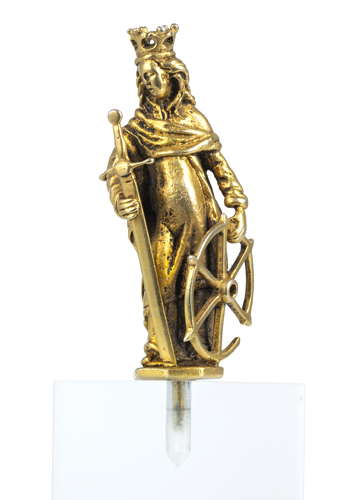 <b>Miniaturfigur aus Silber - Heilige Katharina</b>