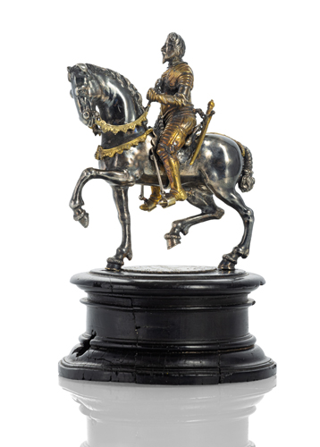 <b>Seltene Reiterstatuette aus Silber - Gustav II Adolf von Schweden (1594 - 1632)</b>