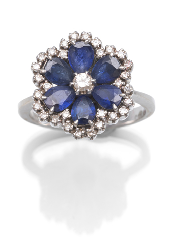 <b>Saphir Diamant Ring</b>