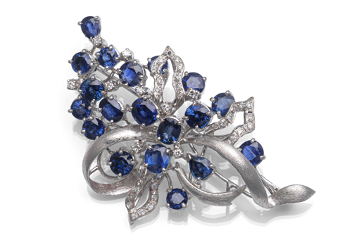 <b>Saphir Diamant Brosche</b>