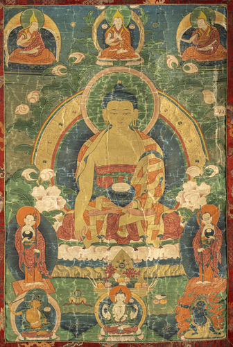 <b>THANGKA MIT DER DARSTELLUNG VON BUDDHA SHAKYAMUNI</b> <b>THANGKA MIT DER DARSTELLUNG VON BUDDHA SHAKYAMUNI</b>