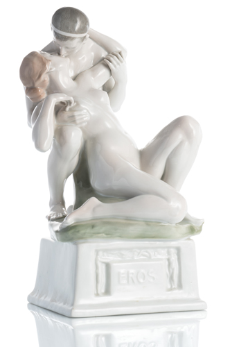 <b>A ROSENTHAL PORCELAIN GROUP OF A KISSING COUPLE 