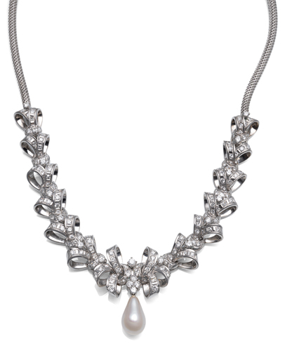 <b>Diamant Collier mit Perle</b>