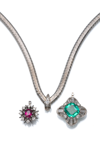 <b>Brillantcollier mit Einhängern</b>