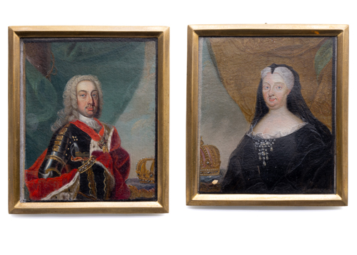 <b>Paar Portrait-Miniaturen - Kaiser Karl VI und Kaiserin Elisabeth</b>