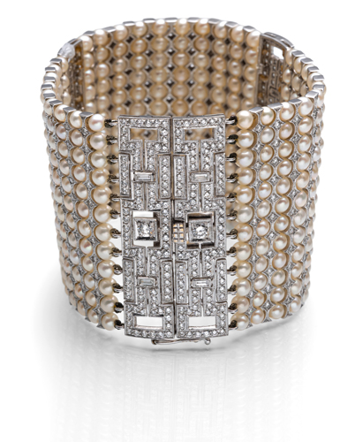 <b>Perlen Brillant Armband im Art Déco Stil</b>