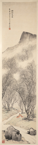 <b>He Tianjian (1891-1977): Landschaft mit Gelehrtem und Weiden</b> <b>He Tianjian (1891-1977): Landschaft mit Gelehrtem und Weiden</b>