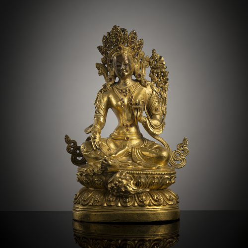 <b>VERGOLDETE BRONZEFIGUR VON SYAMATARA</b> <b>VERGOLDETE BRONZEFIGUR VON SYAMATARA</b>