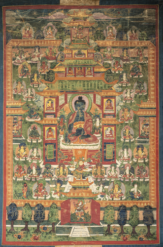 <b>Thangka mit Darstellung des Buddha Amitabha</b> <b>Thangka mit Darstellung des Buddha Amitabha</b>