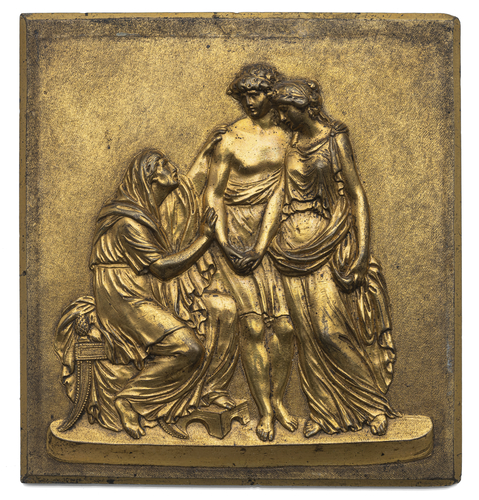 <b>Bronzerelief mit mythologischer Szene</b> <b>Bronzerelief mit mythologischer Szene</b>