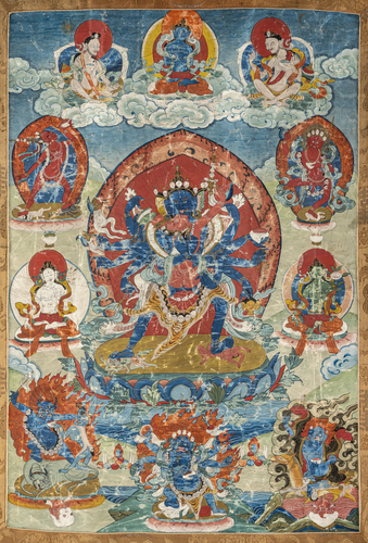 <b>Thangka mit Darstellung von Cakrasamvara mit Prajna</b> <b>Thangka mit Darstellung von Cakrasamvara mit Prajna</b>