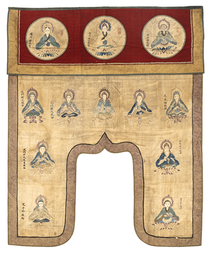 <b>Behang mit zwölf Lamas für einen heiligen Bereich</b> <b>Behang mit zwölf Lamas für einen heiligen Bereich</b>