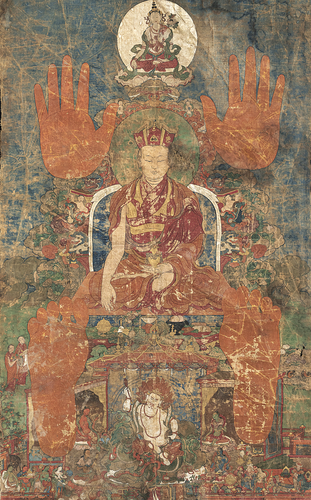 <b>SELTENES THANGKA MIT DER DARSTELLUNG DES 8. TAI SITU (SITU PANCHEN) CHOKYI JUNGEN (1700 - 1774)</b> <b>SELTENES THANGKA MIT DER DARSTELLUNG DES 8. TAI SITU (SITU PANCHEN) CHOKYI JUNGEN (1700 - 1774)</b>