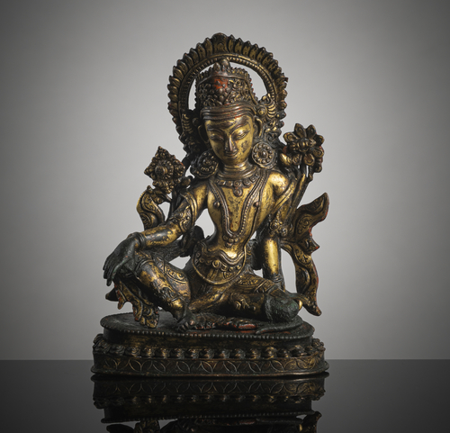 <b>Vergoldete Figur von Indra aus Kupfer</b> <b>Vergoldete Figur von Indra aus Kupfer</b>