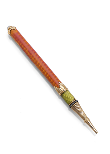 <b>Feiner Bleistift-Halter aus Gold mit Emailledekor</b> <b>Feiner Bleistift-Halter aus Gold mit Emailledekor</b>