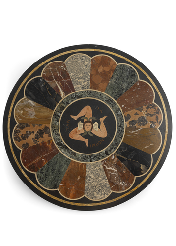<b>Pietra-Dura-Platte mit der Trinacria</b> <b>Pietra-Dura-Platte mit der Trinacria</b>