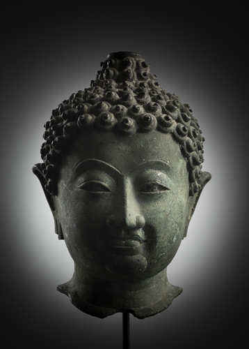 <b>Kopf des Buddha Shakyamuni aus Bronze</b> <b>Kopf des Buddha Shakyamuni aus Bronze</b>