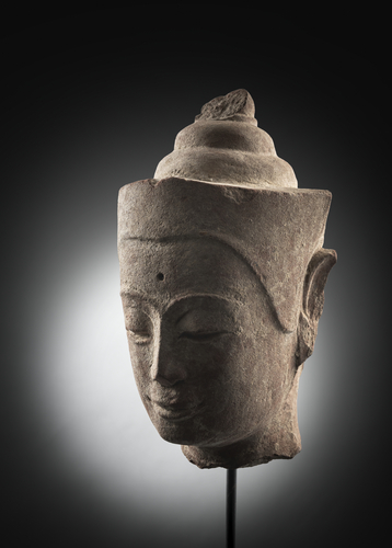 <b>Seltener Kopf des Buddha Paree aus Sandstein</b> <b>Seltener Kopf des Buddha Paree aus Sandstein</b>