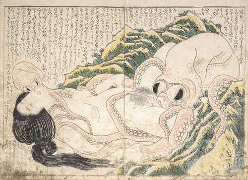 <b>Gruppe von Buchseiten, u.a. Shunga-Darstellungen, teils von Hokusai</b> <b>Gruppe von Buchseiten, u.a. Shunga-Darstellungen, teils von Hokusai</b>