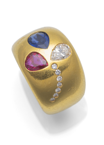 <b>Diamant Ring mit Farbedelsteinen</b> <b>Diamant Ring mit Farbedelsteinen</b>