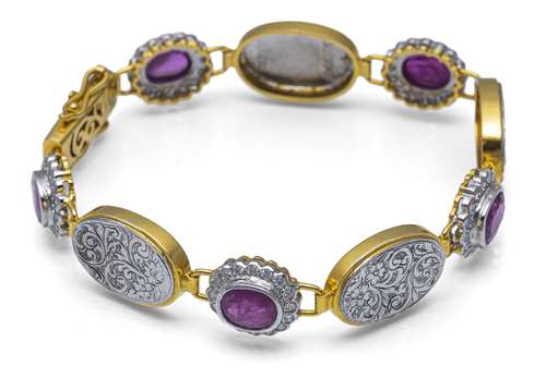 <b>Rubin-Diamant-Armband</b> <b>Rubin-Diamant-Armband</b>