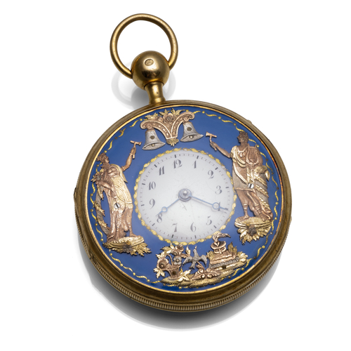<b>Spindeltaschenuhr mit Viertelrepetition (Jacquemart)</b> <b>Spindeltaschenuhr mit Viertelrepetition (Jacquemart)</b>