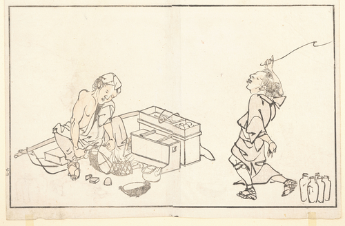 <b>Konvolut neun Holzschnitte bzw. Buchillustrationen von Hokusai, Shunkōsai und Nantei</b> <b>Konvolut neun Holzschnitte bzw. Buchillustrationen von Hokusai, Shunkōsai und Nantei</b>