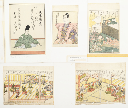 <b>Konvolut 14 Farbholzschnitten und Buchillustrationen von Shunshō und Toyokuni</b> <b>Konvolut 14 Farbholzschnitten und Buchillustrationen von Shunshō und Toyokuni</b>