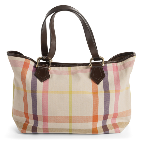 <b>BURBERRY Canvas Rainbow Checkered Schultertasche/Tote Bag</b> <b>BURBERRY Canvas Rainbow Checkered Schultertasche/Tote Bag</b>