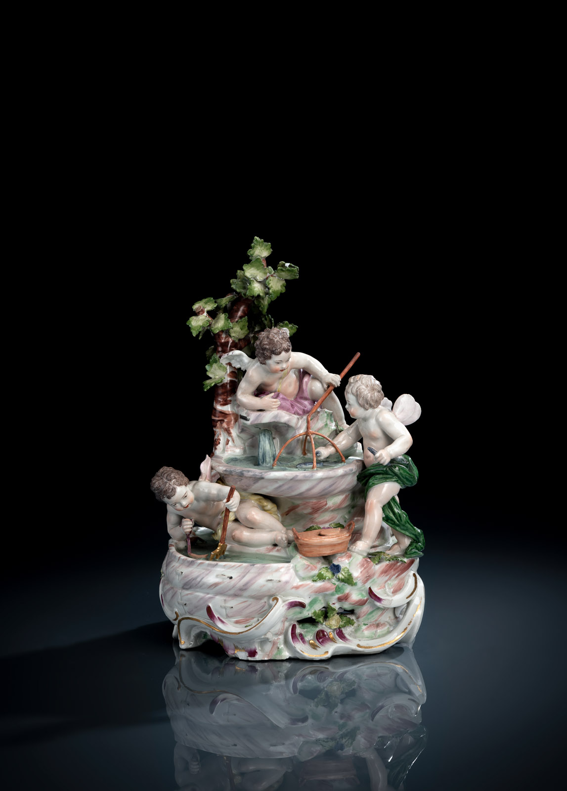 <b>A VIENNA PORCELAIN GROUP OF PUTTI AS ALLEGORY OF WATER</b>