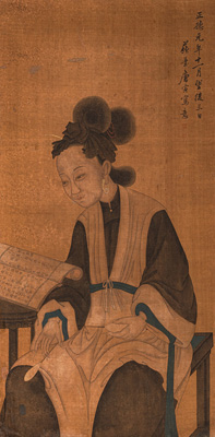<b>A PAINTING OF A READING LADY IN THE STYLE OF TANG YIN</b>