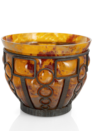 <b>Grosse Jugendstil Vase / Schale 'Verre de Jade'</b> <b>Grosse Jugendstil Vase / Schale 'Verre de Jade'</b>