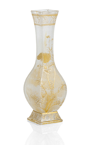 <b>Vierkantvase mit Disteldekor ''Chardons''</b> <b>Vierkantvase mit Disteldekor ''Chardons''</b>