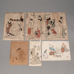 <b>Suzuki Harunobu, Tori Kiyomitsu, Nachschnitt nach Toyokuni (1769-1825) und Toyohiro (1773 - 1828) und Shinsui</b>